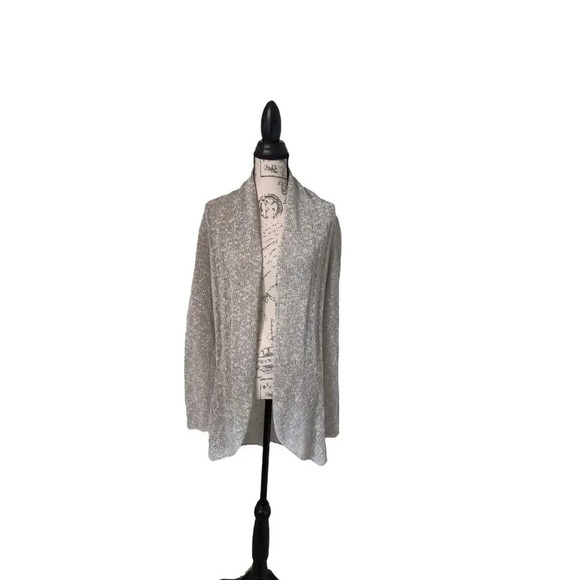 Eileen Fisher Open Front Cardigan Linen Blend Gray Open Knit Size XS - Picture 1 of 9